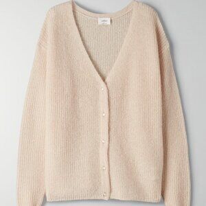 Aritzia Front to Back Reversible Mohair/Alpaca Cardigan in Cream sz Large